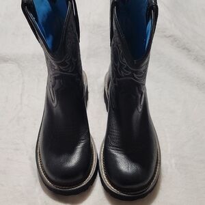 Ariat Women's Black Leather Boots with Blue Lining